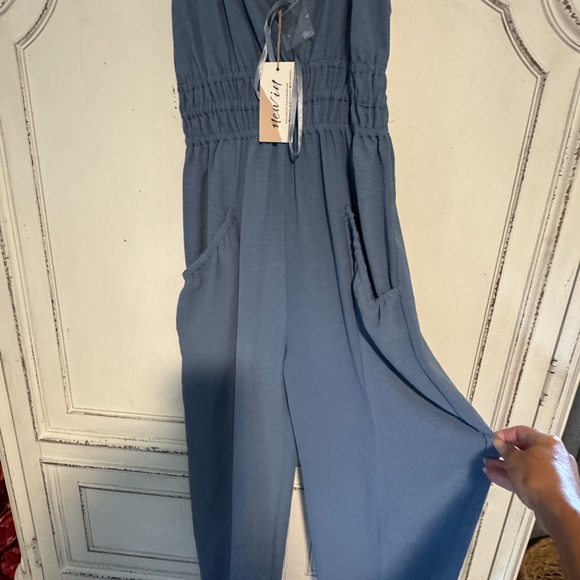 Three Bird Nest Blue Jumpsuit - Picture 2 of 6